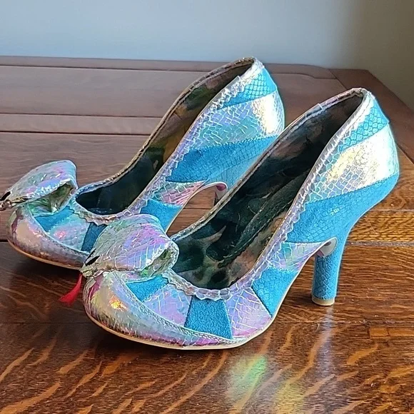 Irregular Choice Minoa cobra python snake shoes size 39 blue - Picture 6 of 14